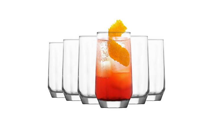 LAV Diamond Highball Glasses - 215ml - Clear - Pack of 12
