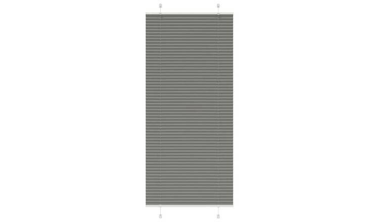 Walplus Polyester Pleated Blind - Anthracite - 100 x 200 cm