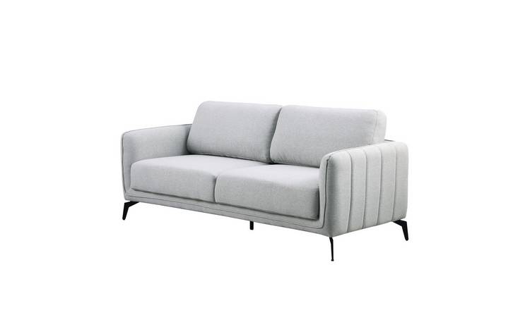 Furniture Online Oslo Scandi 3 Seater Linen Sofa – Light Grey