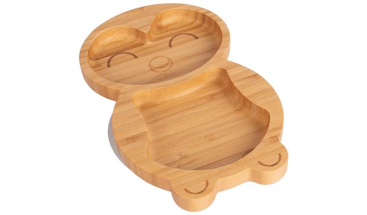 Tiny Dining Children's Bamboo Suction Penguin Plate - Grey