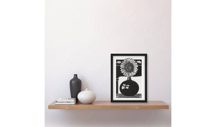 Samuel J De Mesquita Stylised Sunflower In A Vase Framed Art Print - A4
