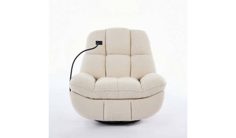 Furniture Online Chicago Swivel & Rocker Electric Recliner Chair - Beige
