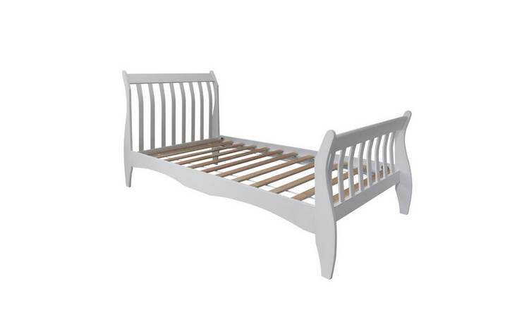 Noa & Nani Astrid Single Sleigh Bed Frame - White