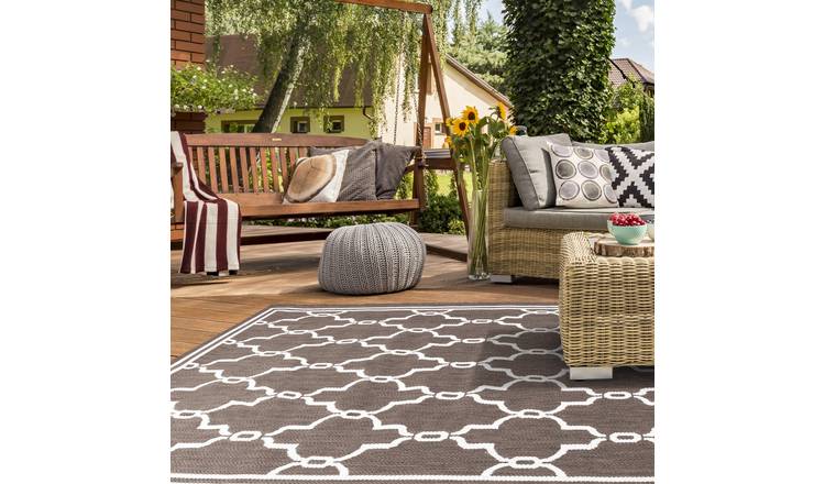 Mega Flooring Silver Modern Geometric Rug - 60 x 120cm