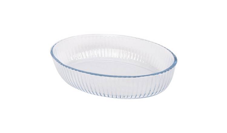 Argon Tableware Optical Oval Glass Oven Dish