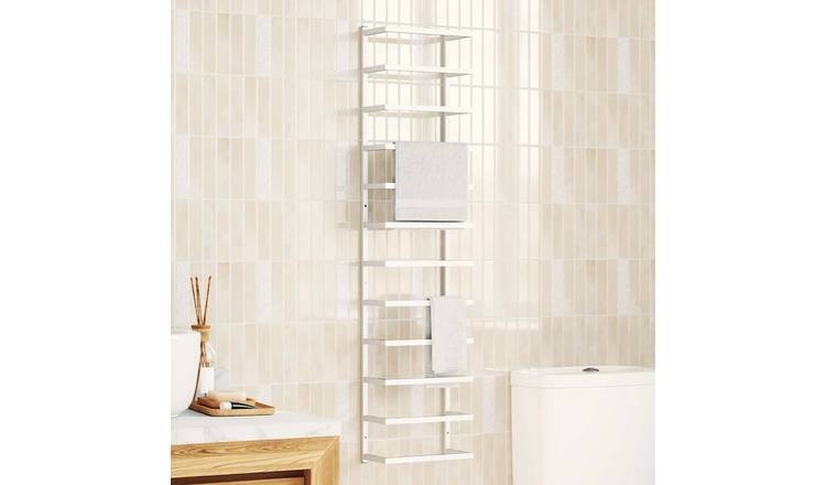 Walplus Steel Towel Rack - White - 24 x 12 x 96 cm