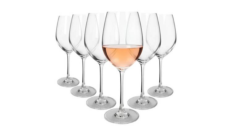 Argon Tableware Mayfair Crystal Rose Wine Glasses - Pack of 6