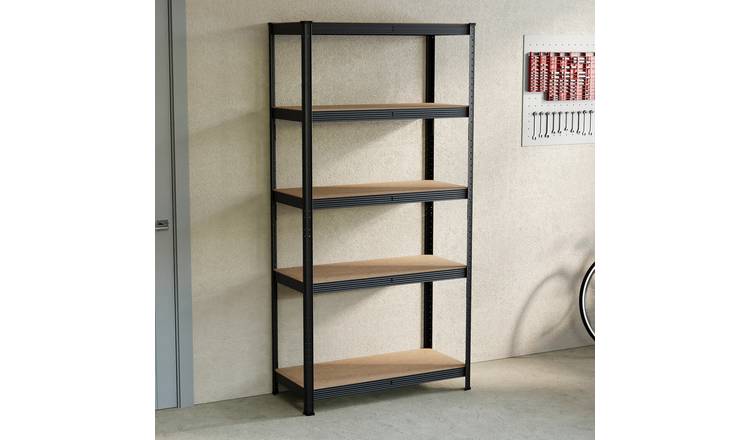 Home Vida 5 Tier Garage Shelf Large Single Bay - Black