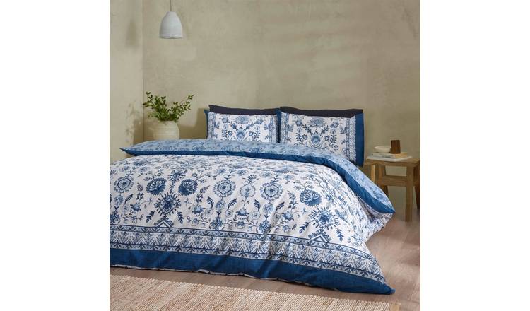 Catherine Lansfield Zoukara Duvet Cover Set - Double - Blue
