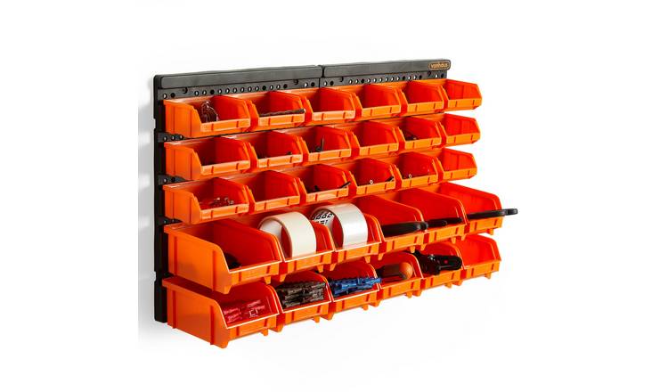 VonHaus 30pc Wall Mount Storage Bin Organiser