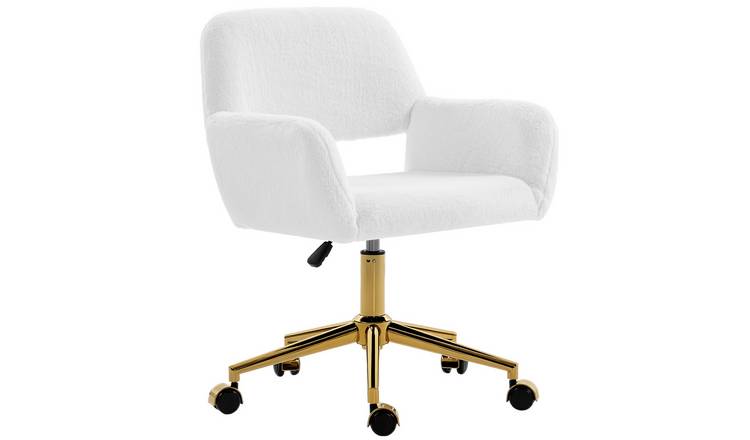 HOMCOM Swivel Desk Chair with Adjustable Height - Cream