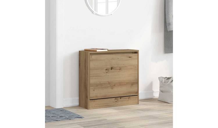 Walplus Engineered Wood Shoe Cabinet - Artisan Oak - 60 x 21 x 57 cm