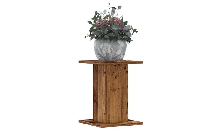 Walplus Pack of 2 Engineered Wood Plant Stand - Old Wood - 30x30x40 cm