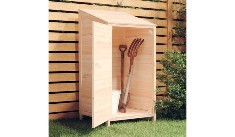 Walplus Garden Shed Solid Fir Medium Garden Shed - Natural - 55 x 52 x 112 cm