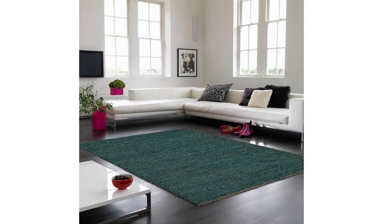Mega Flooring Blue Handmade Plain Rug - 120 x 170cm