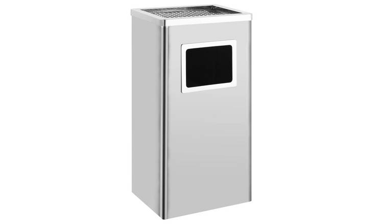 Walplus Stainless Steel Ashtray Dustbin Hotel 45 L - Silver - 30 x 24 x 61 cm