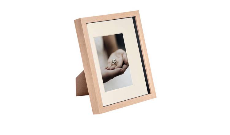Nicola Spring 3D Box Photo Frame - 8 x 10" with Mount - Light Wood
