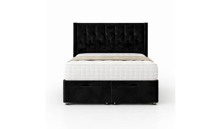 Comfy Deluxe Miami Wing 3ft Single End Lift Ottoman Bed Set - Black