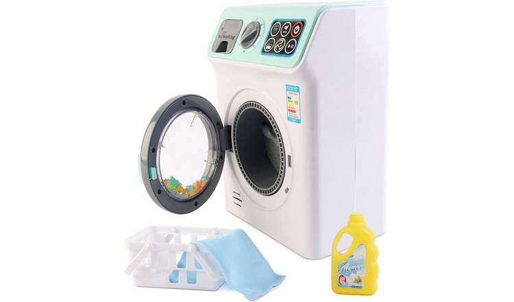 deAO My First Washing Machine Laundry & Cleaning Play Set - Turquoise