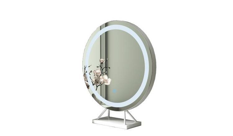 CARME Home Lillia Large Frameless Touch Sensor LED Makeup Mirror - White