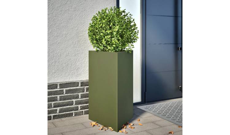 Walplus Steel Garden Planter - Olive Green - 50 x 43 x 75 cm