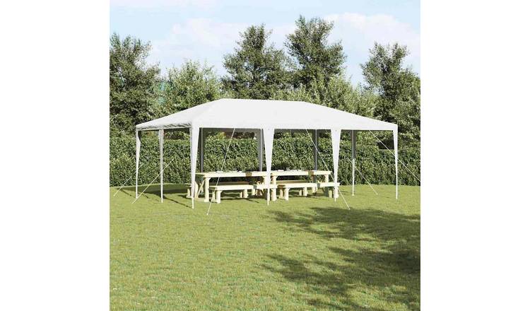 Walplus 6 x 4 m Polyethylene Steel Frame Party Tent - White