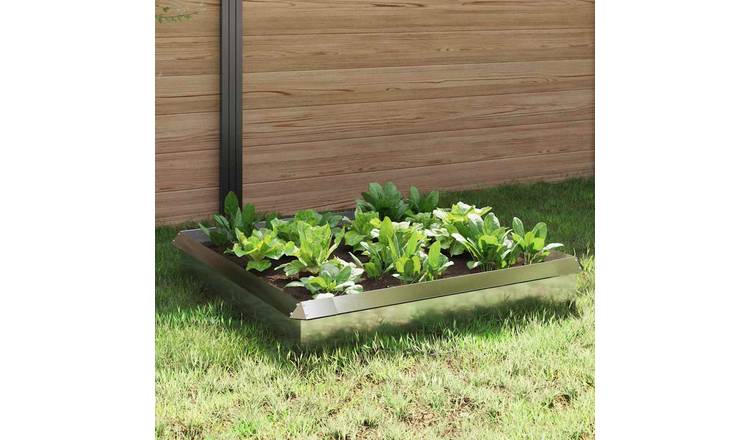 Walplus Pack of 8 Stainless Steel Snail Fences - Silver - 100 x 3.5 x 25 cm