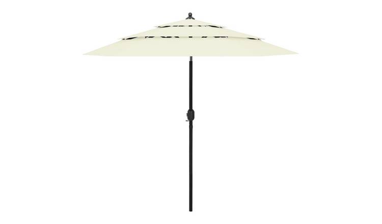 Walplus Polyester Garden Parasol - Sand - 250 x 229 cm