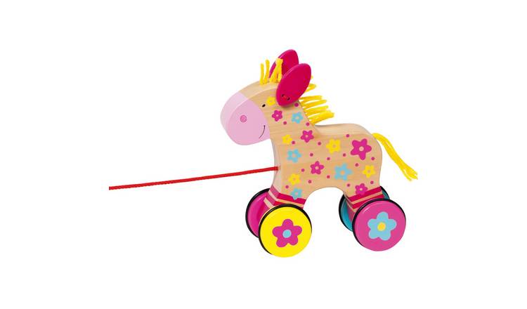 Goki Clahra The Horse Wooden Pull Along Animal Toy