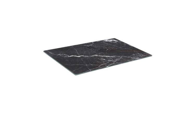 Harbour Housewares Rectangle Glass Chopping Board - 30 x 20cm - Black Marble