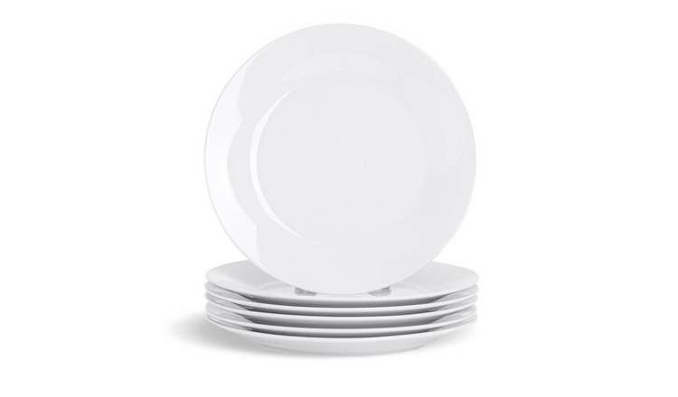 Argon Tableware Classic White Dessert Plates - Pack of 12