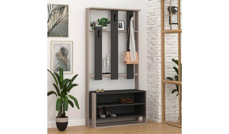 Decortie Chester Hall Tree - Light Mocha & Anthracite Grey