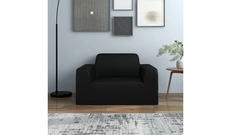 Walplus Polyester Stretch Couch Slipcover Jersey - Black