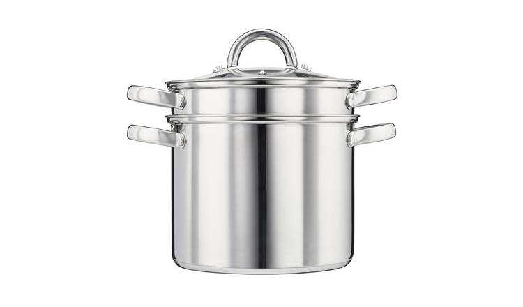 Cooks Professional Stainless Steel Pasta Pot with Strainer Insert and Lid - 5L
