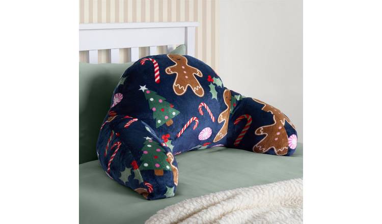 OHS Kids Gingerbread Man Fleece Cuddle Cushion - Navy