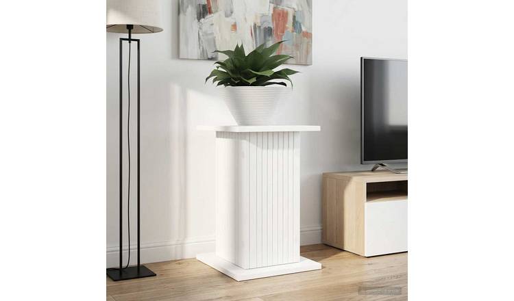 Walplus Pack of 2 Engineered Wood Plant Stand - White - 30.5 x 30 x 43 cm