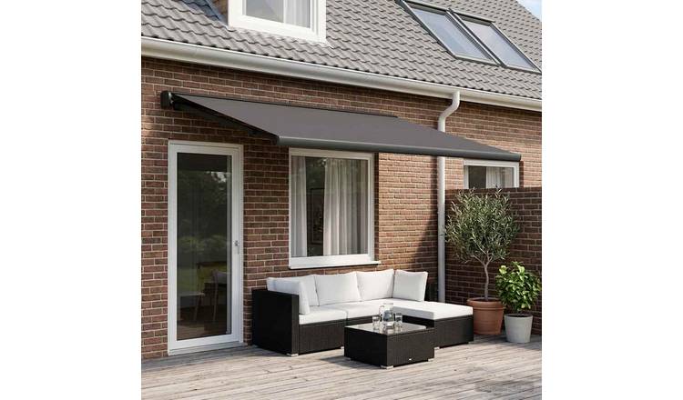 Walplus Polyester Awning Replacement Fabric - Anthracite - 600 x 300 cm