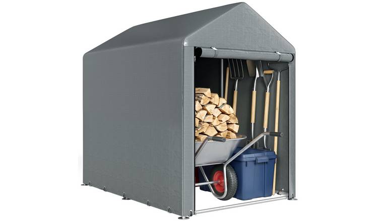 Outsunny Portable Garden Storage Shed Tent for Motorbike - Dark Grey