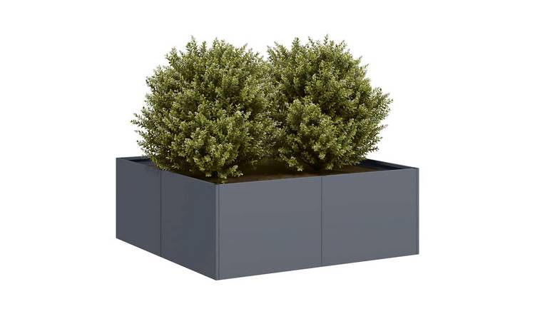 Walplus Steel Garden Planter - Anthracite - 80 x 80 x 30 cm
