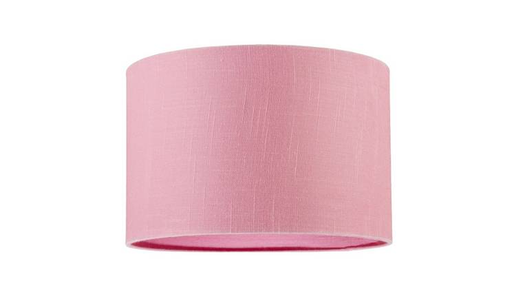 Happy Homewares Candy Pink Textured Linen Fabric Circular Lampshade - 30cm