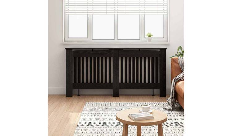 Walplus Engineered Wood Radiator Cover - Black Oak - 172 x 19 x 81.5 cm