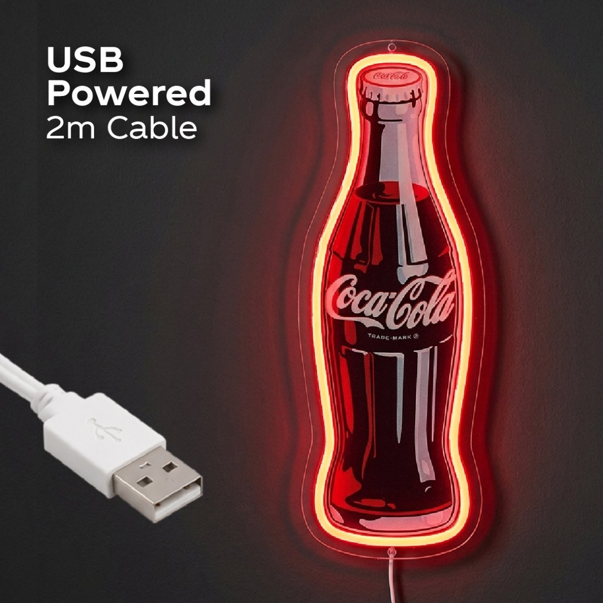 Buy Global Gizmos 40cm Coca-Cola Bottle LED Wall Light - Red