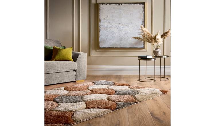 Mega Flooring Red Modern Geometric Rug - 80 x 150cm