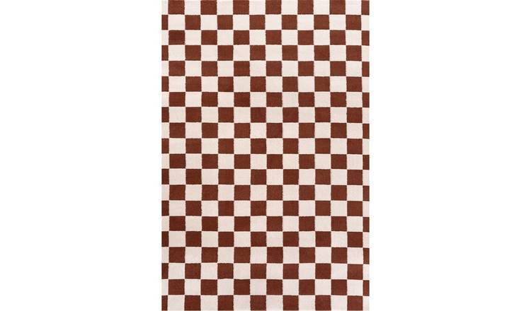 The Rugs Terracotta Loft Checkered Rug - 120 x 170cm