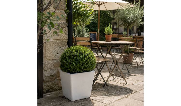 Fargro Home and Garden 83L Polystone Square Plant Pot - Stone White