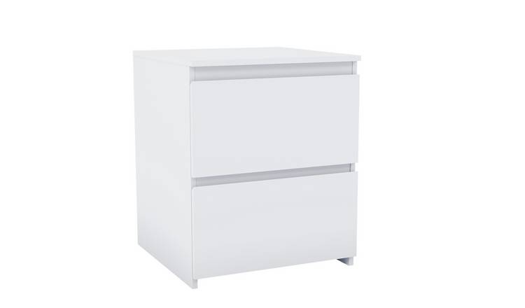 Vida Designs Denver 2 Drawer Large Bedside Chest - White