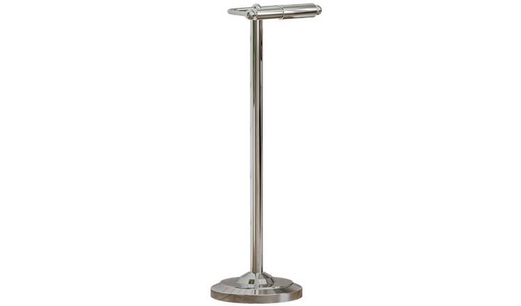 Bath Vida Floor Standing Toilet Roll Holder - Silver