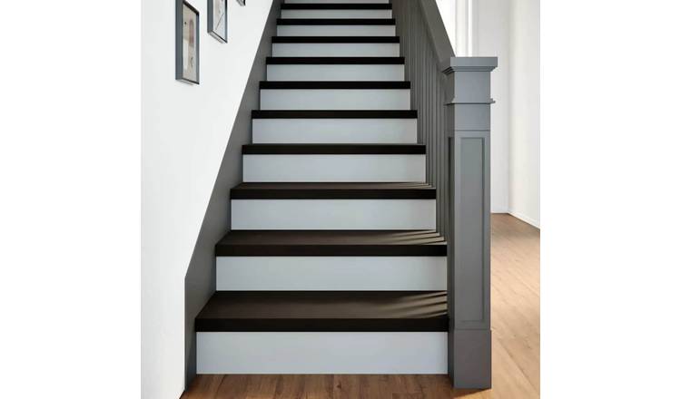 Walplus Pack of 12 Carpet Stair Treads - Brown Black - 80 x 30 cm
