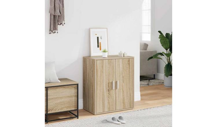 Walplus Engineered Wood Shoe Cabinet - Sonoma Oak - 60 x 35 x 70 cm