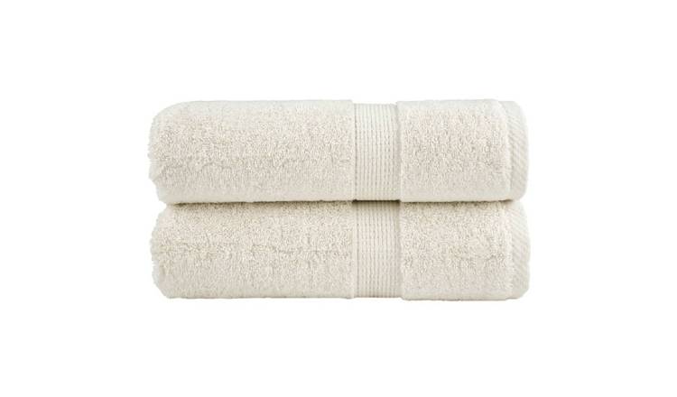 Walplus Pack of 2 Cotton Guest Towels - Cream - 30 x 50 cm
